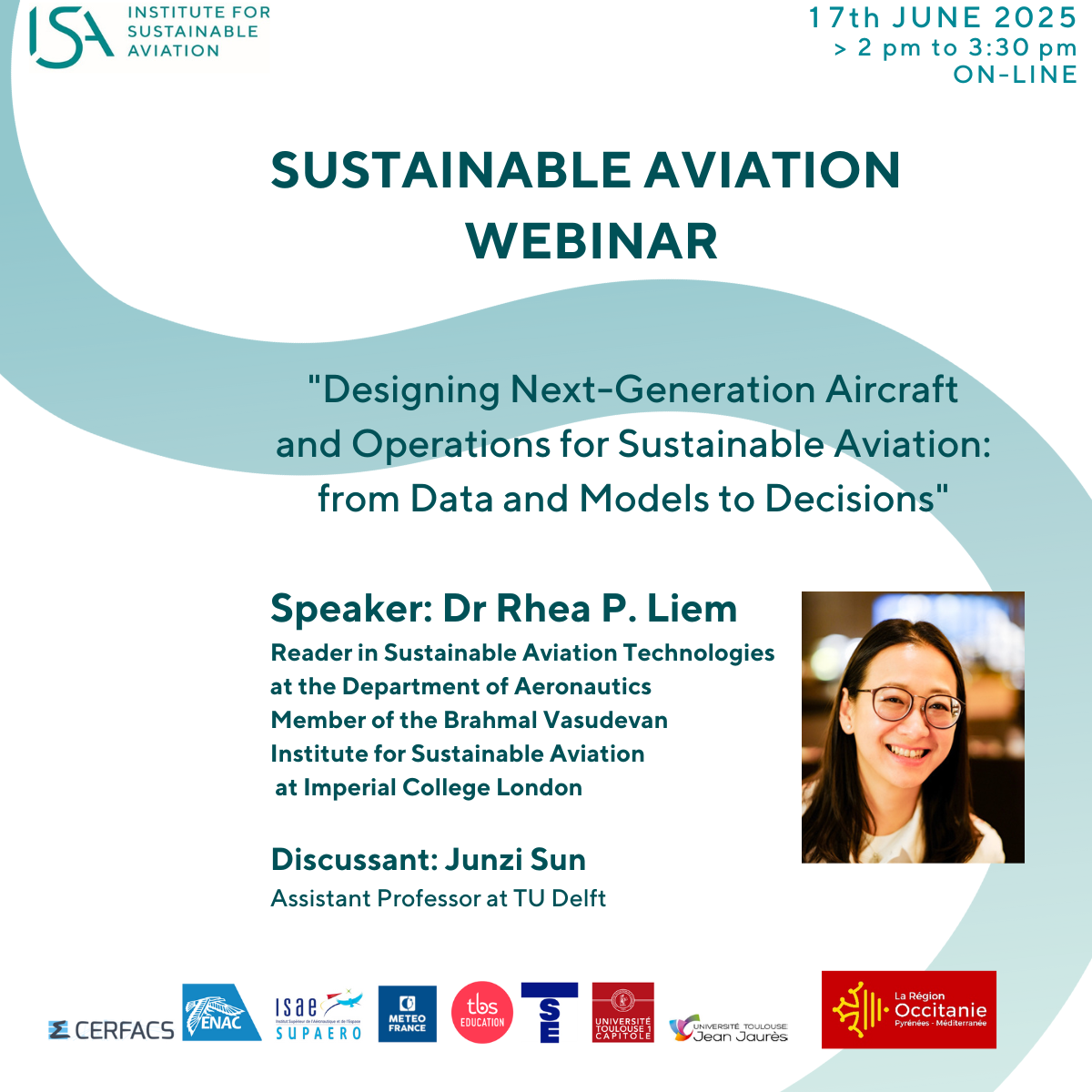 Lire la suite à propos de l’article SUSTAINABLE AVIATION WEBINAR: INSIGHTS ON DESIGNING NEXT-GENERATION AIRCRAFT AND OPERATIONS